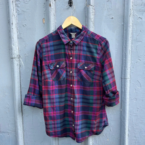 Eddie Bauer Plaid  Flannel button down, size M - Picture 1 of 10